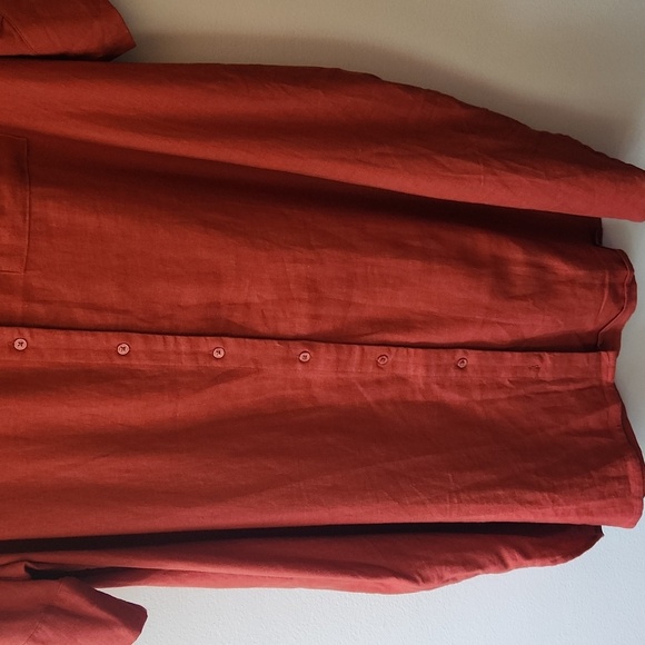 NWT OLD NAVY Linen-Blend Shirt Dress Color: Bronzed Amber, Size 2x - Picture 7 of 14